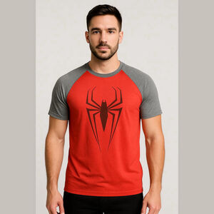 Marvel Spider-Man Raglan T-Shirt Red Gray Large